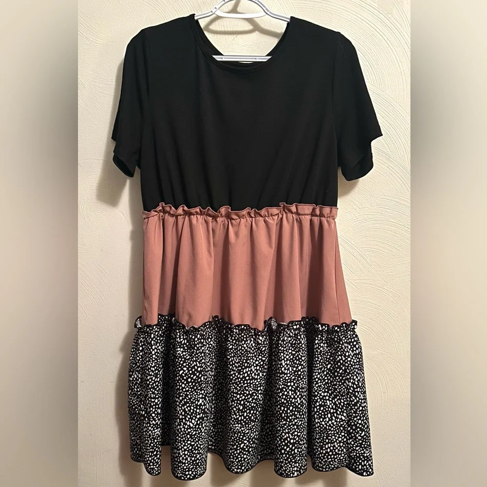 Multi Colored Ruffled Dress - Picture 1 of 3